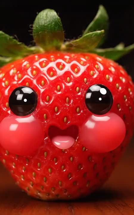 Cute strawberry eating 🥰🤩🥹 #ai #asmr #fyp #relax #veo3 #fruit #fruits #cute #cutebaby  — AI fruit video by @asmrai_ai