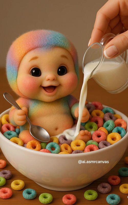 Fruit Loop Eating 🥣 ASMR  #aiasmr #satisfyingvideo #fyp #asmr #eating  — AI fruit video by @ai.asmrcanvas