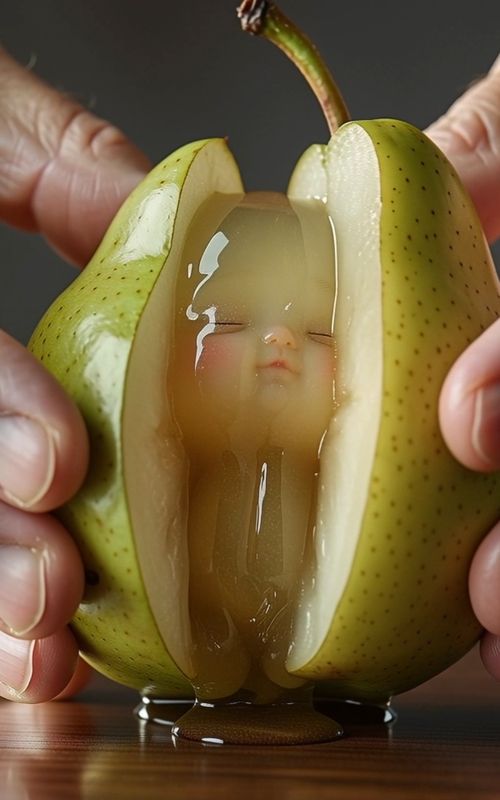 Pear Fruit Baby Reveal 🍐  #aiasmr #aibaby #fruitbaby #oddlysatisfying #trendingai  — AI fruit video by @divein.ai