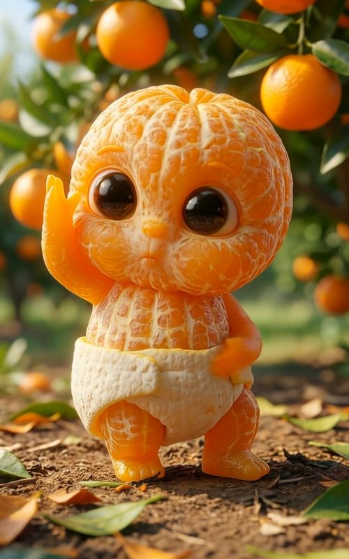 Dancing Orange Baby #cuteness #baby #dance #dancing #fruit #animation #cuteanimation #aifunny #short — AI fruit video by @fluffytoons04