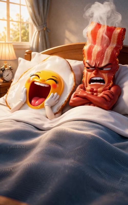 Fruit story Al. Remember you’re someone’s dream partner. 🍳🥑🥓🧀#fruitdrama #viral #fruitanimation  — AI fruit video by @nvids12