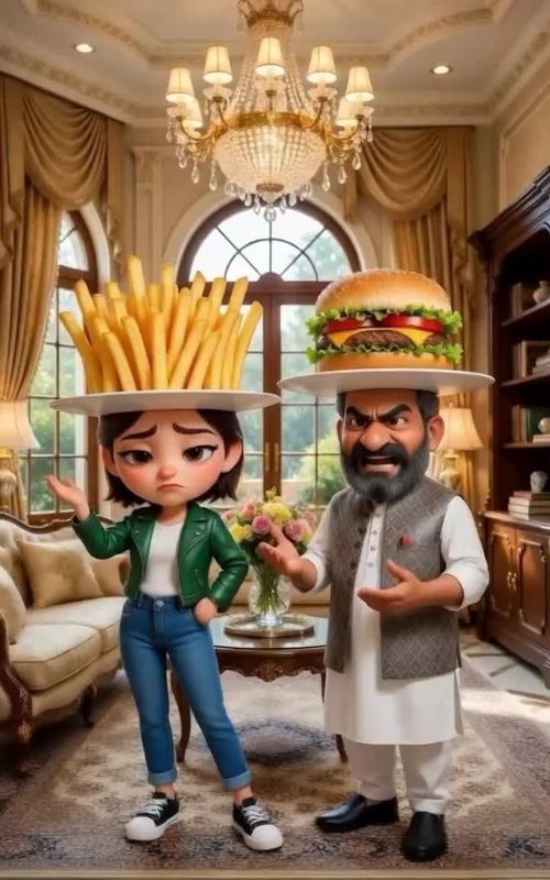 A Perfect Combo Love_Story Pizza Falls for Fries! . . . . Don't forget to like & do follow for more  — AI fruit video by @talking.fruitai