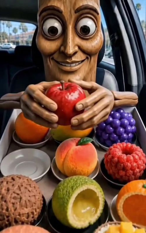 triple T fruit desert eating #ai #aifruit #asmr #tripleT #fruit  — AI fruit video by @friendlyfruits