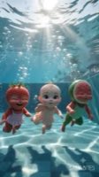 Fruit Babies Summer Pool 🏖️💦 | Oddly Satisfying ASMR | Viral ai fruit babies  #shorts #aifruit #sa — AI fruit video by @baby.bites8