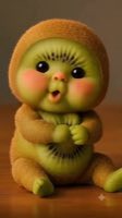 🥝💚 Meet the cutest Kiwi Baby ever! 😍 Watch this adorable little kiwi bounce, clap, and say "Dudi. — AI fruit video by @happyfruitfamily