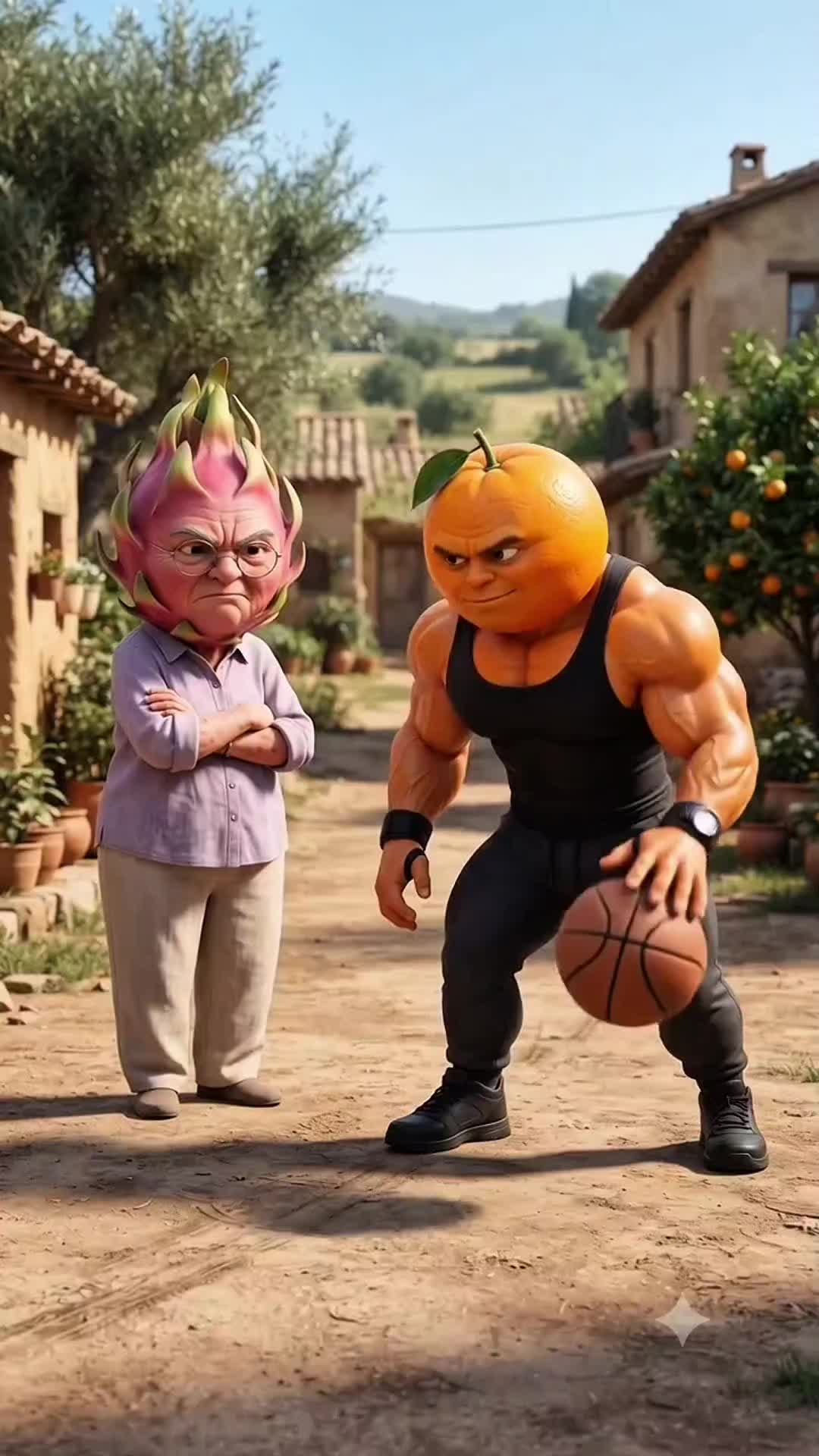 Mama Asks Mr. Orange to Bring Her a Big Watermelon, But...#fruitdrama #fruitstory #fruitvideo  — AI fruit video by @aifruitstoryuk