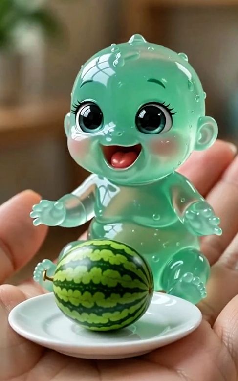 cute Jelly baby eating video asmr eating video #fyp #foru #ai #asmr #baby  — AI fruit video by @asmr.viedos0