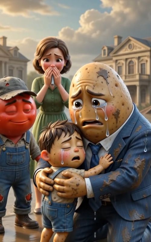 Gareeb Tamater🍅 Na Bachai Ameer Allu🥔 ki jan💔#creatersearchingsight #tiktokuk #kidsstory #foryou  — AI fruit video by @vegetablestory4