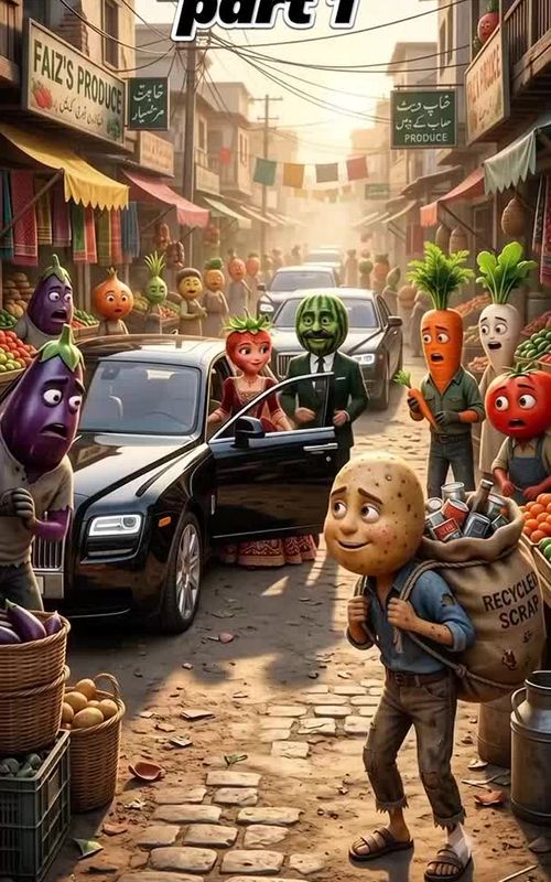 Honesty Mr Aloo.. #viral #vegetables #storytime #animation #AnimatedStory  — AI fruit video by @halfhvqracat