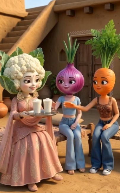 Ghobi Ki Behno Ka Gaon Mai Visit #creatorsearchinsights #sadstory #hearttouching #story #kidstiktok  — AI fruit video by @mrsajeelsaith