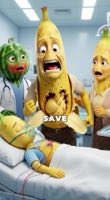 The Banana Father Sacrifices His Heart For His Son. #story #fruitstory #aistory #viral — AI fruit video by @baodareal