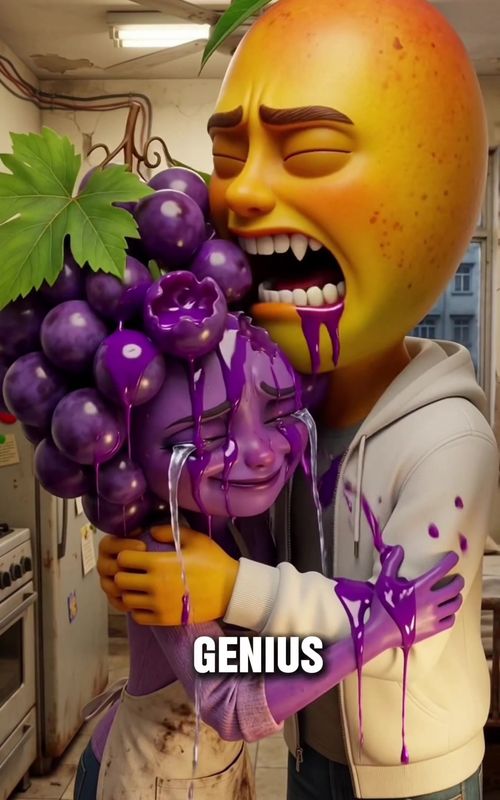 Banana Boy Eats Grapes To Become Smart. #story #fruitstory #aistory  — AI fruit video by @baodareal
