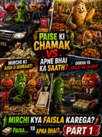PART 1 | Bengan ny di apny dono beton ko adhi adhi zameen ... 🥔🍆🌶️ Humanized vegetables ki ye emo — AI fruit video by @ej.vegiii