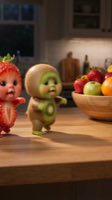 Cute baby strawberry and kiwi dance 🍓 ❤️ 🥝 #dancingbaby  #babydance #viralvideos #aidance #aibaby  — AI fruit video by @littleberrytv