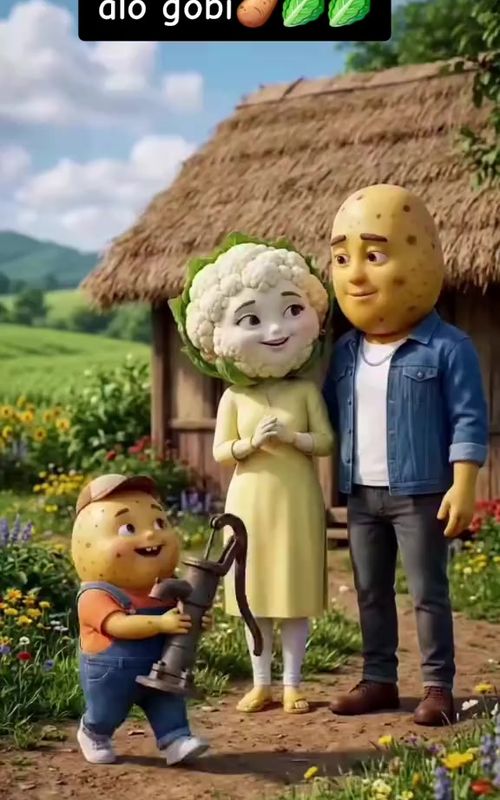 🥔🥦 آلو اور گوبھی کی یہ مزاحیہ اور دلچسپ کہانی آخر تک ضرور دیکھیں! 😂❤️ دیکھیں آلو اور گوبھی کے سات — AI fruit video by @ai.family.786