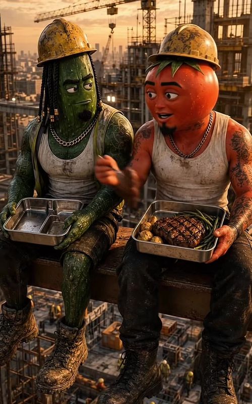like & follow for pt 2🥒🍅 #ai #fruitai #cantina #fruitdrama #viralvideo  — AI fruit video by @fruitdudeai