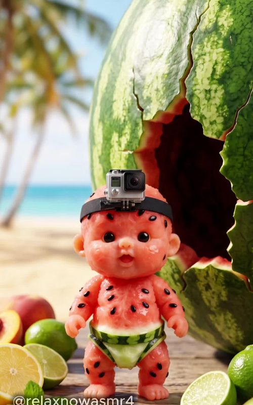 Baby Watermelon going to the party #watermelon #party #dancingfruit #babyfruit #babytiktok  — AI fruit video by @relaxnowasmr4