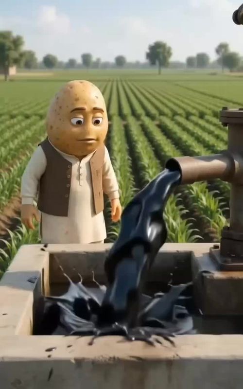 Aalu Ke Khet se Tel nikala baingan ko bech Diya 💖🤗 #AIGenerated #vegatablestory #AlAnimation #aica — AI fruit video by @fruityveggieshorts0