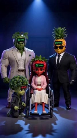 Wheelchair Girl secret story 😭😮 🔚 What was that lock doing there? #fruitstory #fruitdrama #fruit  — AI fruit video by @fruitsstory4