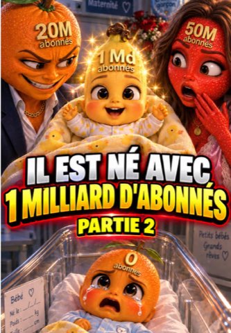 Partie 2 : Il est né avec 1 milliard d’abonnés #histoiredefruit #fruitstory #partie3 — AI fruit video by @rudyfruityia
