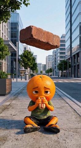 The beggar became a millionaire. #fruits #aifruits #orangecat — AI fruit video by @viral.cine2