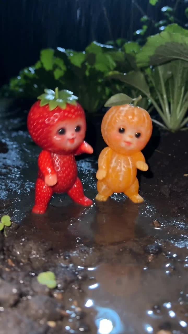 Cute baby strawberry and orange dance 🍓 ❤️ 🍊 #dancingbaby #babydance #aidance #aibaby #babytiktok  — AI fruit video by @lulumelontv