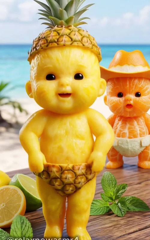 Baby Fruits dance on Jamaican Bam Bam #bambam #dancingfruit #babyfruit #aibaby #babytiktok  — AI fruit video by @relaxnowasmr4