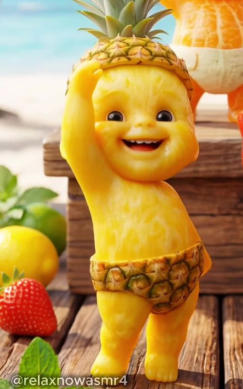 Baby Fruits dancing on Cheque la Makana #funnyvideo #dancingfruit #babyfruit #aidance #babytiktok  — AI fruit video by @relaxnowasmr4