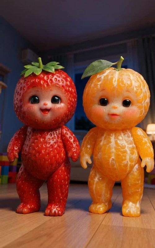 Cute baby strawberry and orange dance 🍓 ❤️ 🍊 #dancingbaby #babydance #aidance #aibaby #babytiktok  — AI fruit video by @lulumelontv