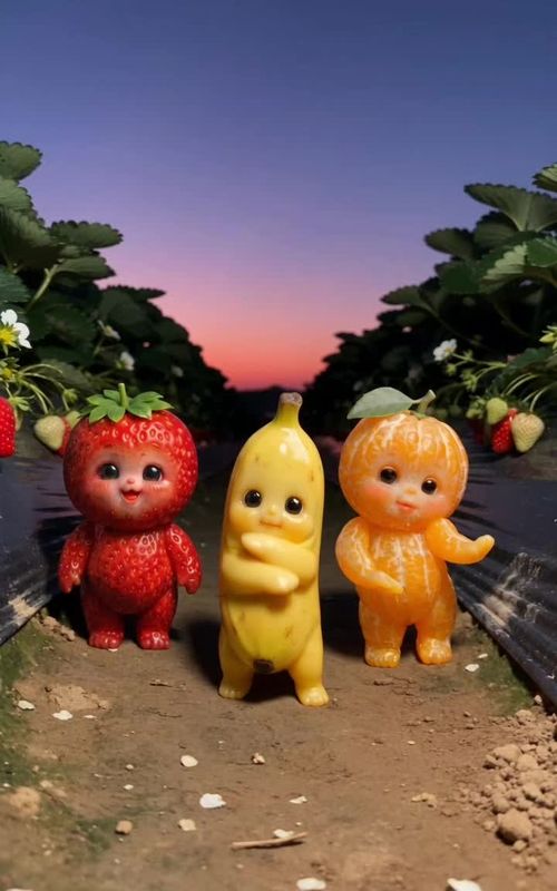 Cute baby strawberry orange and banana dance 🍓 ❤️ 🍊 ❤️🍌 #babytiktok #aibaby #aidance #babydance # — AI fruit video by @lulumelontv