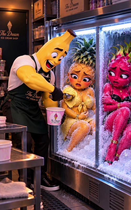 Part 2 Mr Banana turns Pineapple into ice cream #fruitstory #fruitdrama #aifruit #aistory #fyp  — AI fruit video by @fruity.tooth.us