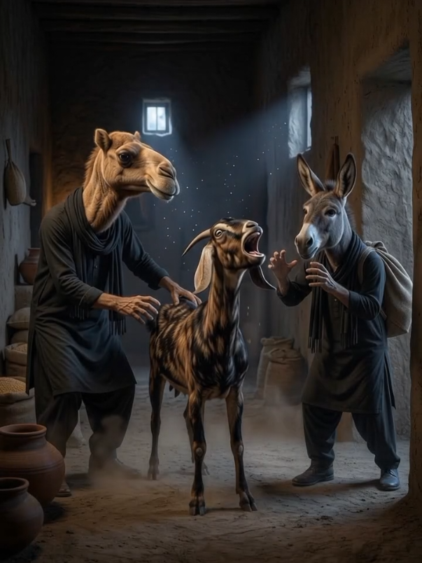 اٺ ۽ گڏهه شينهن جي گهر چوري ڪرڻ ويا 😂🐪🐴🦁#aiart #funnyvdeo #trending #account — AI fruit video by @ai.sindhi.video5