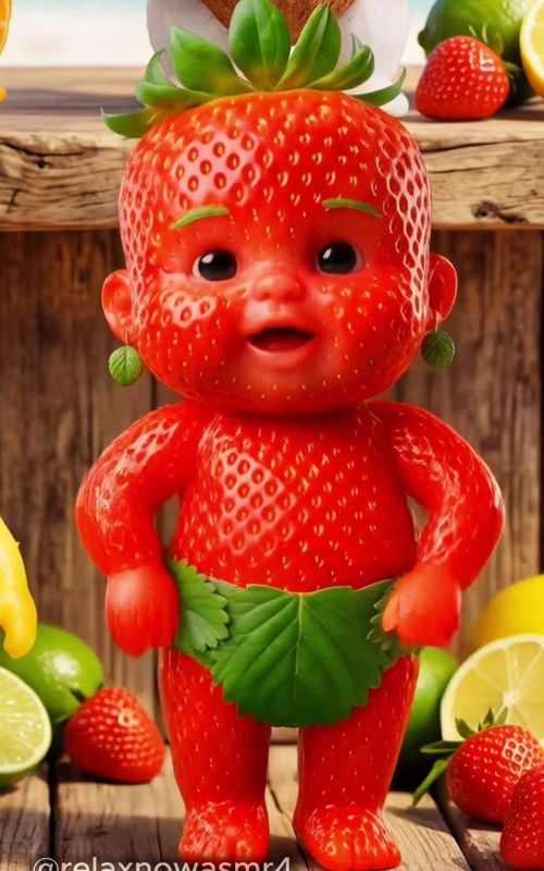 Baby Fruits dance on Jamaican Bam Bam #bambam #dancingfruit #babyfruit #aibaby #babytiktok  — AI fruit video by @relaxnowasmr4
