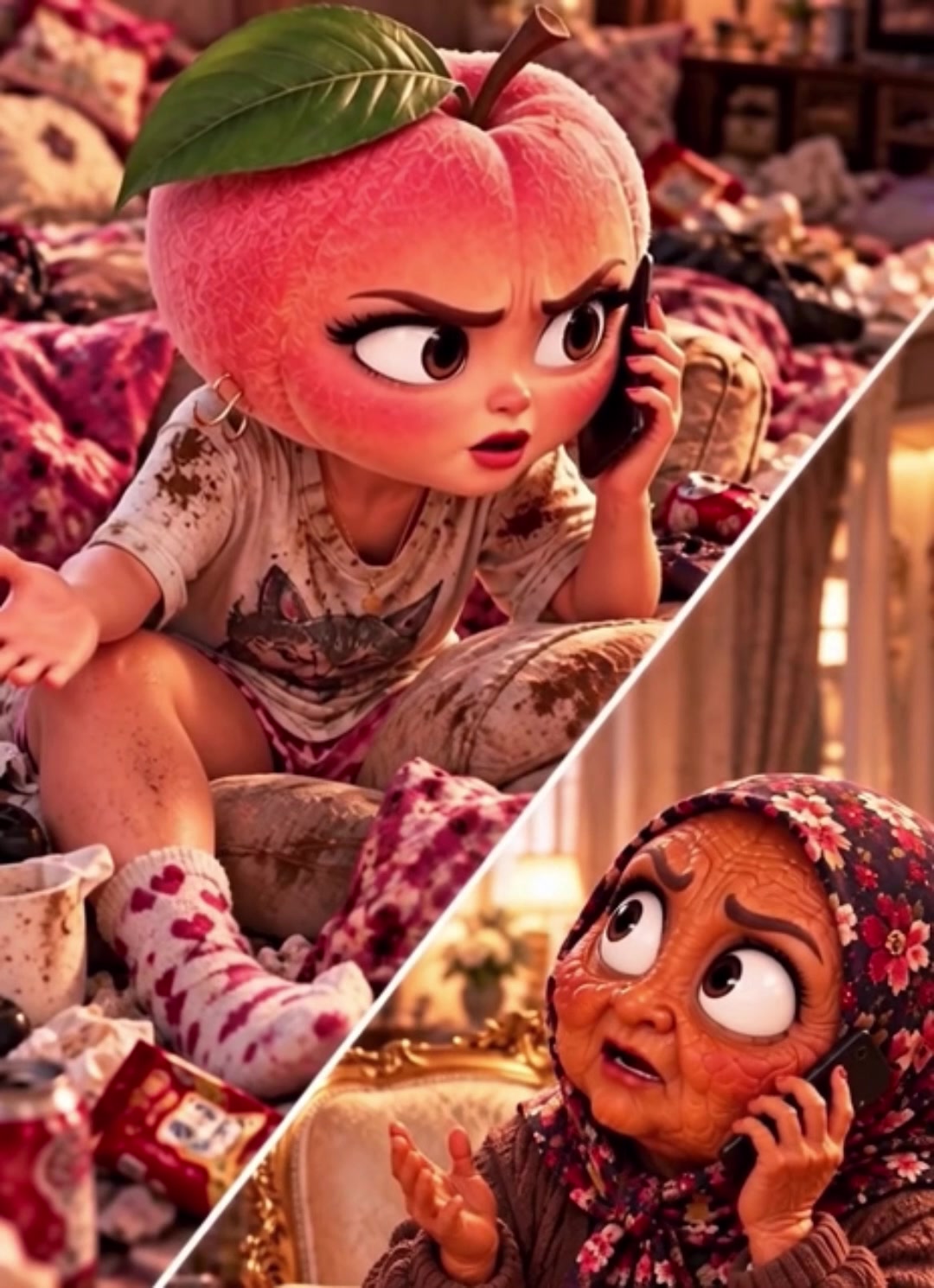 “A vândut mama pentru un telefon nou Partea 2” #dramacufructe #miniserial #dramafruits — AI fruit video by @dreamtoons88
