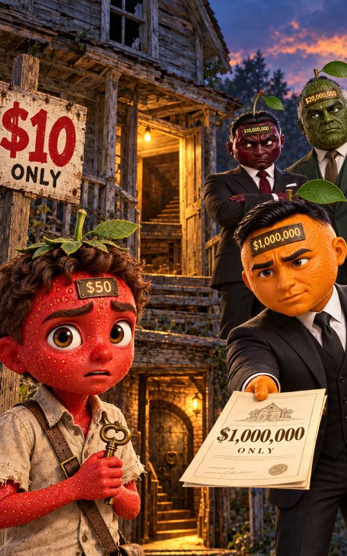 Fruit Ai story of the strawberry boy who Bought a house for 10 dollars. The house came with secrets. — AI fruit video by @let.met.tell.ye