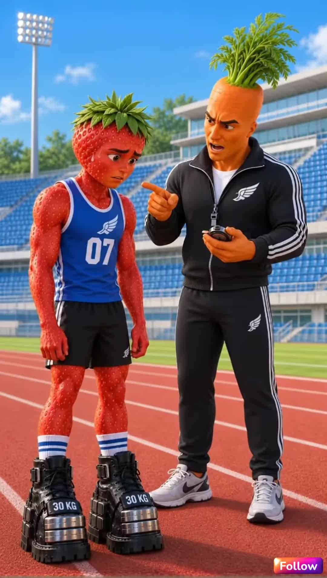 Episode 2: The Strawberry Boy  reafy for His Championship  #fruitstory #usareel #viralreel — AI fruit video by @storynest637