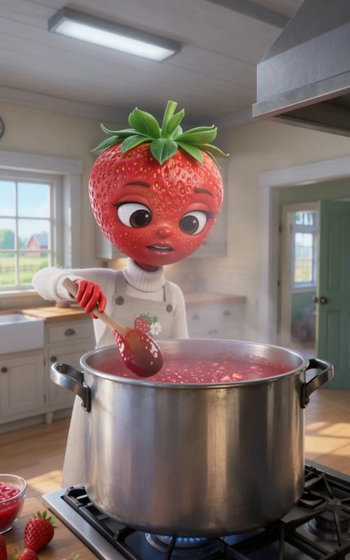 They discovered the secret to the perfect strawberry jam… but the truth was darker than anyone imagi — AI fruit video by @fruitdramedy.ai