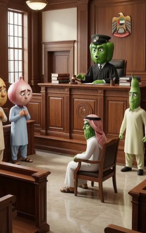 #creatorsearchinsights Kheera Dubai Pohanch Gaya | Aalu Pyaz Ko Bachane 🇦🇪🥒#AaluPyaz #Kheera #Dub — AI fruit video by @vegetablestories21